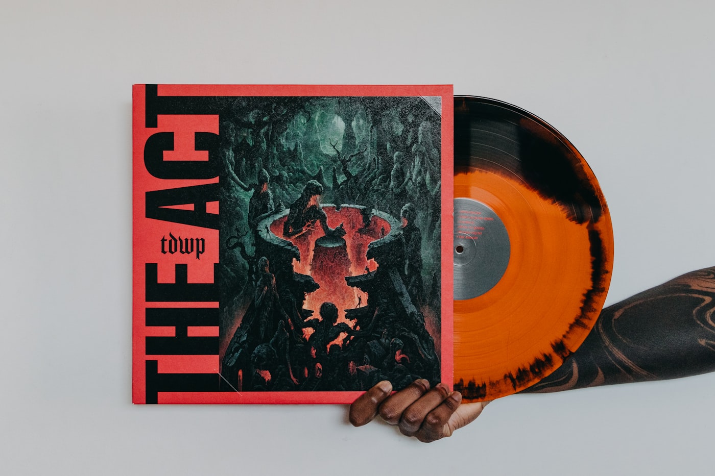 Vinyl pulled from a sleeve on the culture board